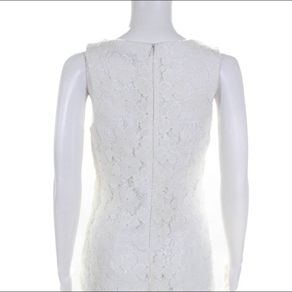 Amanda Uprichard Womens Round Neck Laser Cut Sheath Dress White Small - Picture 13 of 13